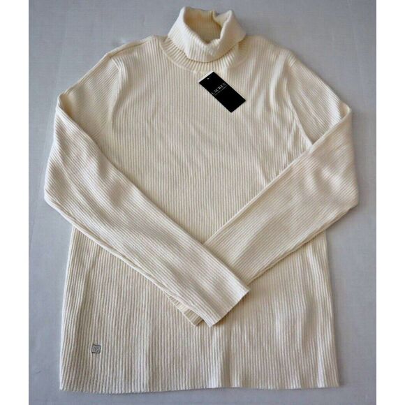 Lauren Ralph Lauren Women Sz 2XL Winter Cream L/S Ribbed Turtleneck Sweater - Picture 1 of 11